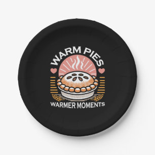 Cozy Pie Illustration: Warm Pies Warmer Moments Paper Plate
