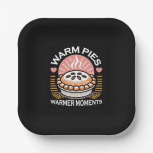Cozy Pie Illustration: Warm Pies Warmer Moments Paper Plate