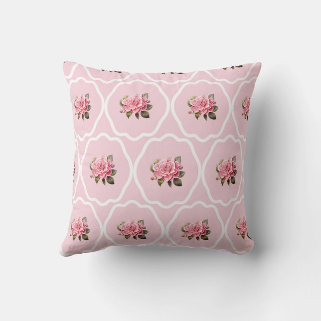 Cozy Pillow with rose and light pink colour (Back)