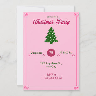 Cozy Pink Christmas Party Invitation