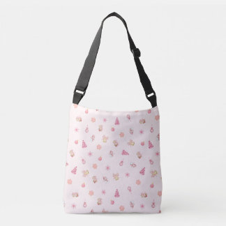 Cozy Pink Christmas Pattern Crossbody Bag