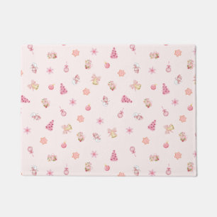 Cozy Pink Christmas Pattern Doormat