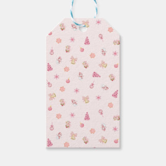 Cozy Pink Christmas Pattern Gift Tags