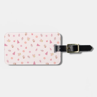 Cozy Pink Christmas Pattern Luggage Tag