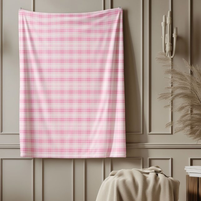 Cozy Pink Plaid Blanket Classic Chequered Pattern (Cozy Pink Plaid Blanket Classic Checkered Pattern)