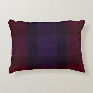 Cozy Plaid Burgundy Maroon Purple Accent Pillow