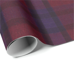 Cozy Plaid Burgundy Maroon Purple Wrapping Paper