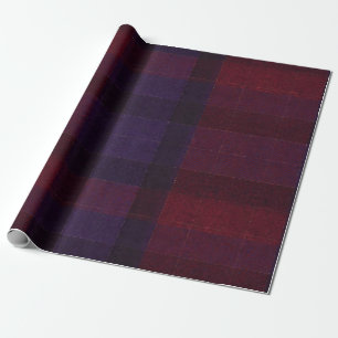 Cozy Plaid Burgundy Maroon Purple Wrapping Paper