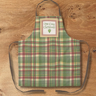 Cozy Plaid Christmas Kitchen Apron