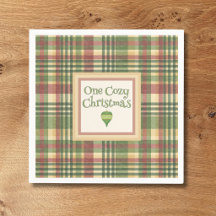 Cozy Plaid Christmas Party Napkins
