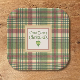 Cozy Plaid Christmas Party Napkins Paper Plate