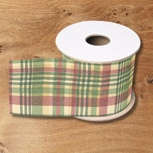Cozy Plaid Christmas Rustic Charm Grosgrain Ribbon