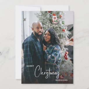 Cozy Plaid Merry Christmas Holiday Photo Card