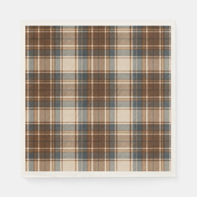 Cozy Plaid Party Napkins (Front)