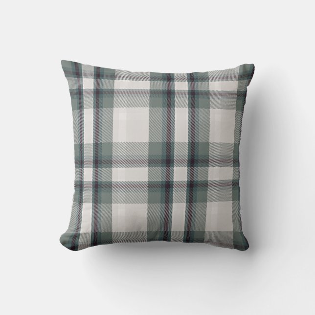 Cozy Plaid Winter Flannel Inspired Throw Pillow (Front)