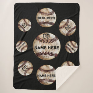 Cozy Plush Sherpa Baseball Blanket, Personalized Blanket