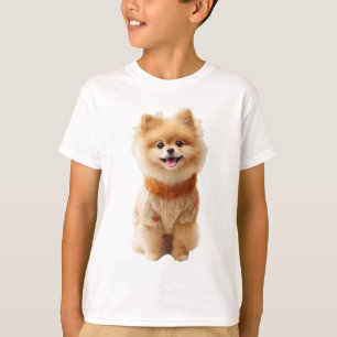 Cozy Pomeranian Pup Autumn Sweater Kids