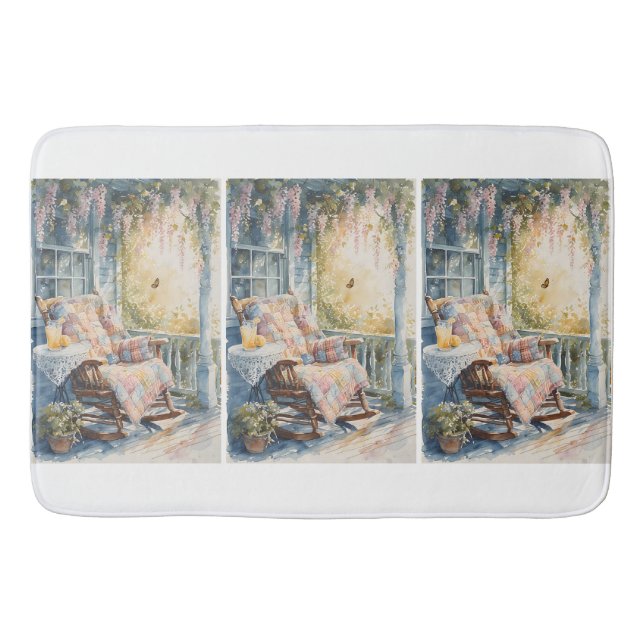 Cozy Porch with Quilt and Lemonade Charm Bath Mat (Front)