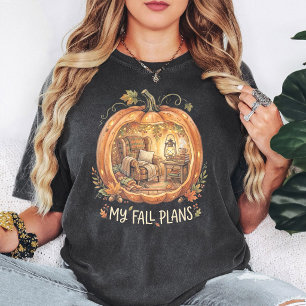 Cozy Pumpkin Fall Plans Autumn Armchair T-Shirt