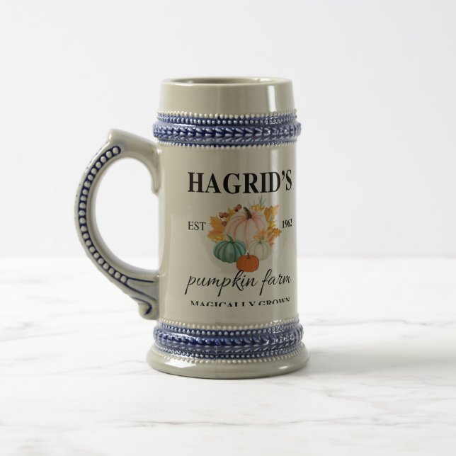 Cozy Pumpkin Patch Graphic T-shirt Beer Stein (Left)