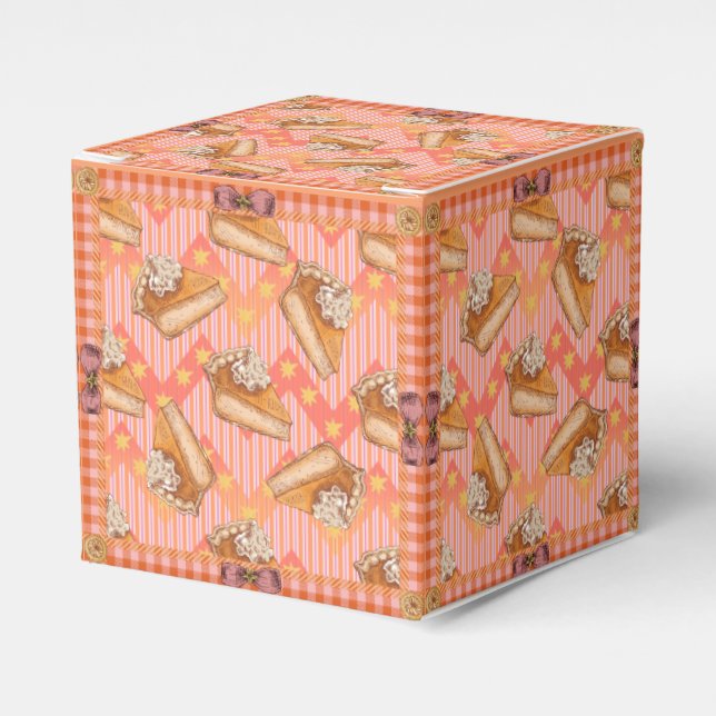 Cozy Pumpkin Pie Pattern Favor Box (Front Side)