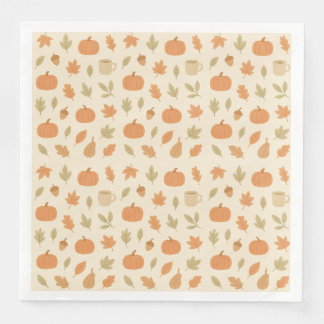 Cozy Pumpkin Spice Autumn Seamless Pattern Napkin
