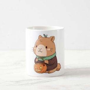 Cozy Pumpkin Sweater Capybara Autumn Leaves Coffee Mug