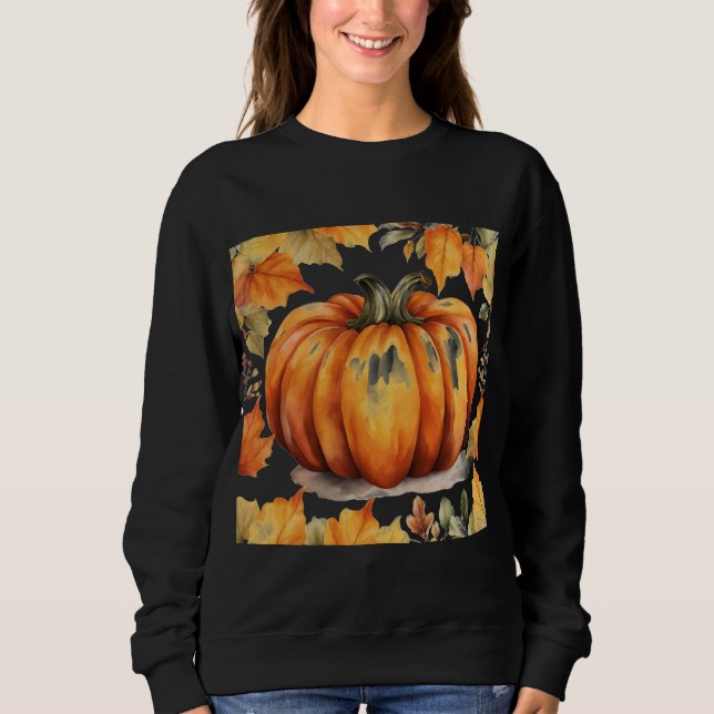 Cozy Pumpkin Sweatshirt for Fall & Halloween (Front)