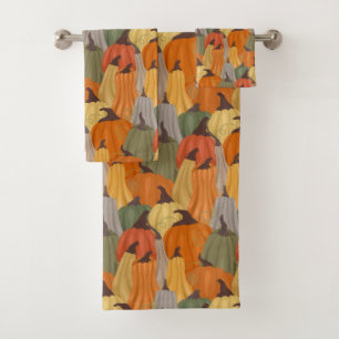 Cozy pumpkins bath towel set