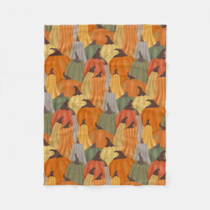 Cozy pumpkins fleece blanket