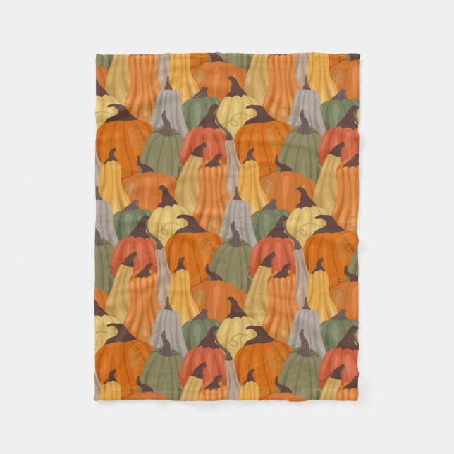 Cozy pumpkins fleece blanket (Front)
