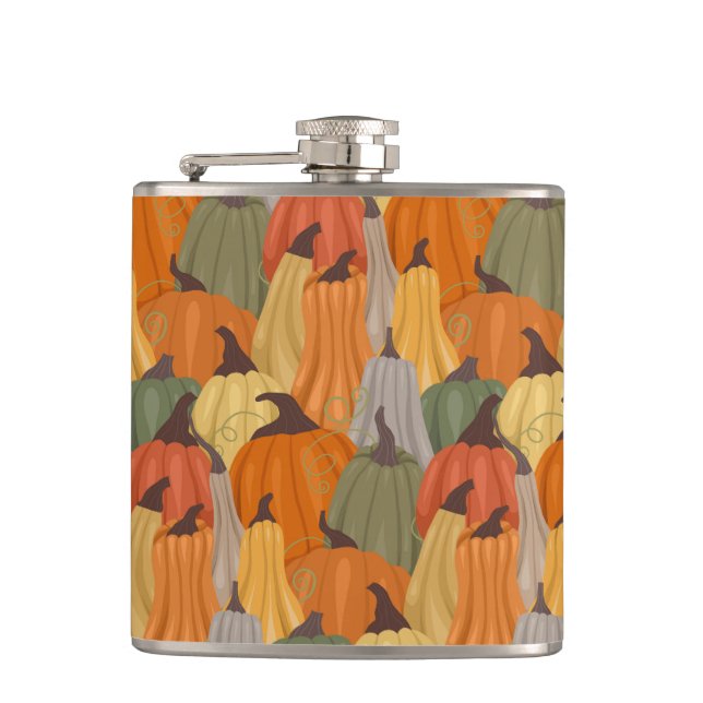 Cozy pumpkins hip flask (Front)