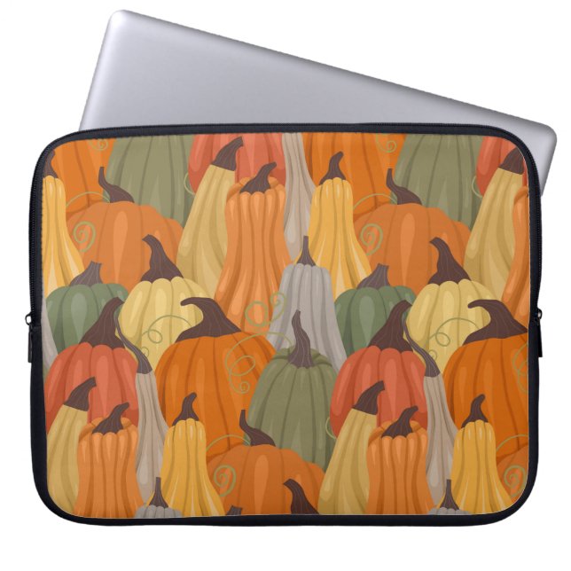 Cozy pumpkins laptop sleeve (Front)