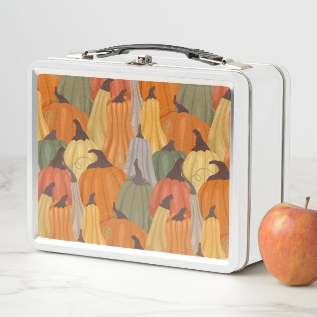 Cozy pumpkins metal lunch box (In Situ)