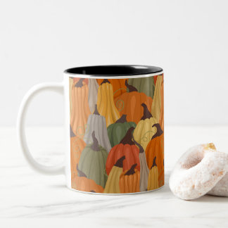 Cozy pumpkins Two-Tone coffee mug