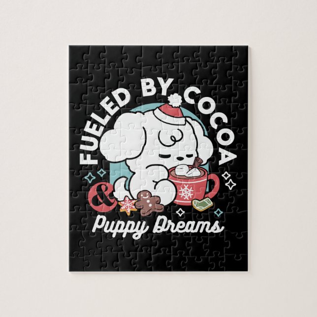 Cozy Puppy Dreams – Hot Chocolate and Christmas Jigsaw Puzzle (Vertical)