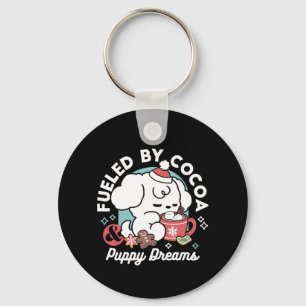 Cozy Puppy Dreams – Hot Chocolate and Christmas Keychain
