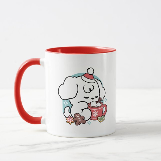 Cozy Puppy Dreams – Hot Chocolate and Christmas Mug (Left)