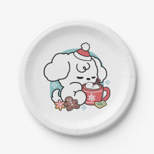 Cozy Puppy Dreams – Hot Chocolate and Christmas Paper Plate