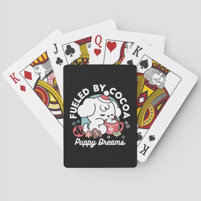 Cozy Puppy Dreams – Hot Chocolate and Christmas Playing Cards (Back)