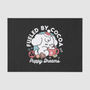 Cozy Puppy Dreams – Hot Chocolate and Christmas Tissue Paper