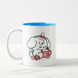 Cozy Puppy Dreams – Hot Chocolate and Christmas Two-Tone Coffee Mug