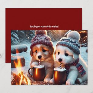 Cozy Puppy Winter Card • Cute Dog Love