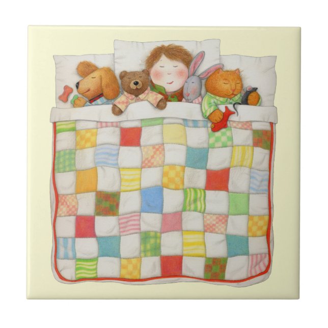 COZY QUILT 4.25x4.25 Ceramic Tile - Yellow (Front)