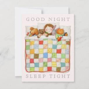 COZY QUILT 4.25x5.5 Blank Flat Card - Pink