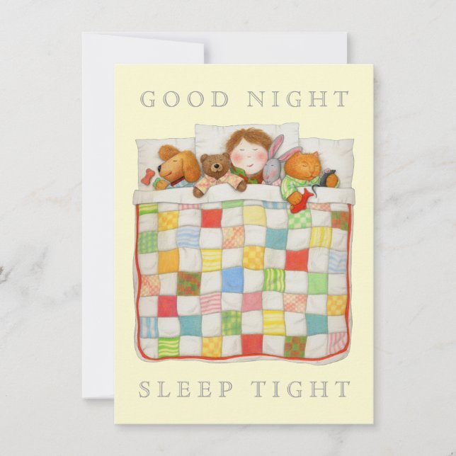 COZY QUILT 4.5x6.25 Blank Flat Card - Yellow (Front)