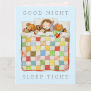 COZY QUILT Big Greeting Card / Blue