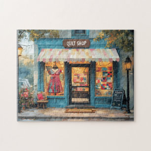 Cozy Quilt Boutique Vintage Dress Window Scene Jigsaw Puzzle