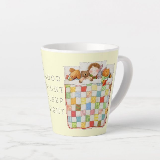 COZY QUILT Cocoa Mug + Yellow (Right Angle)