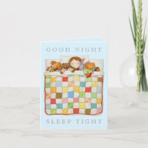 COZY QUILT Note Card / Blue